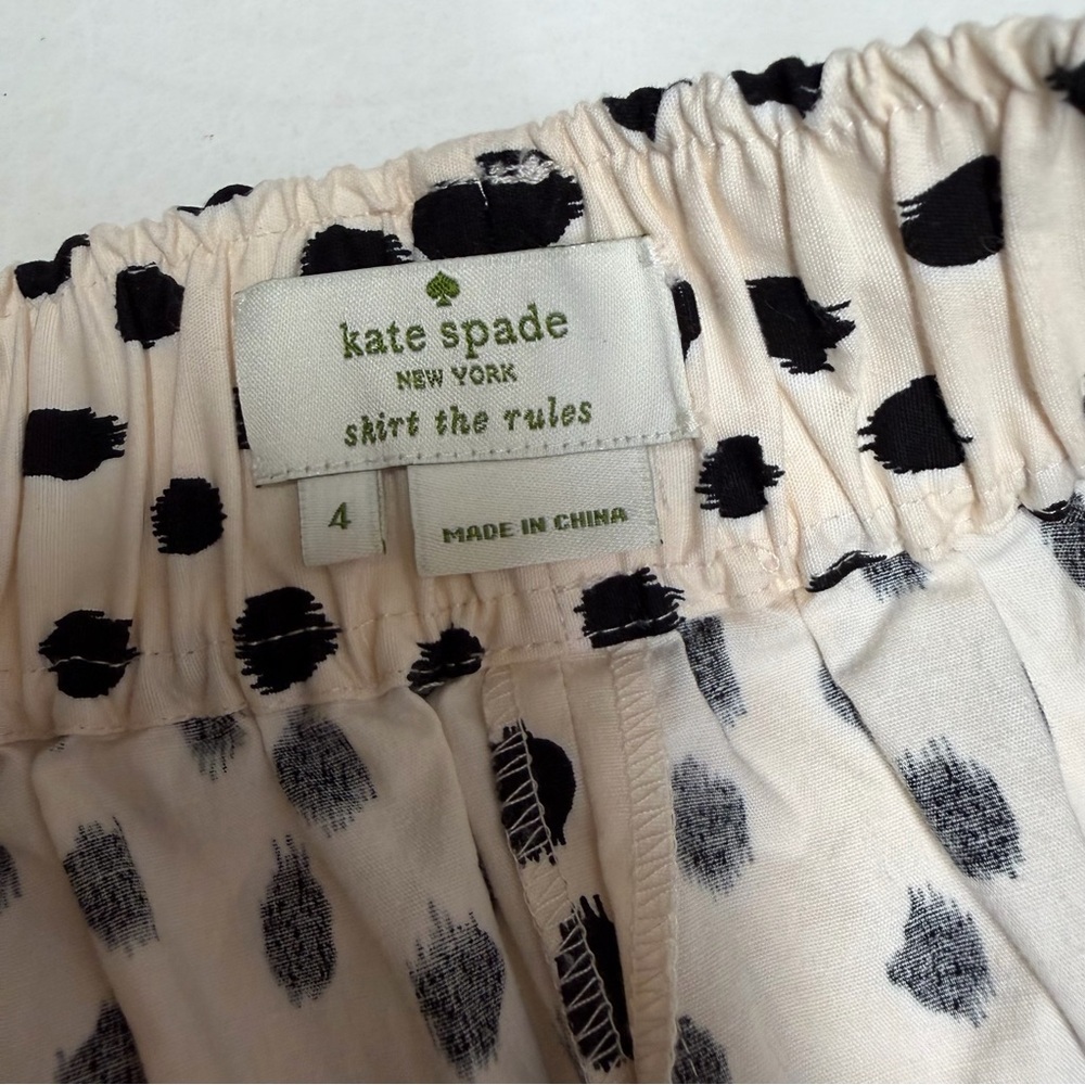kate spade skirt the rules Midi Skirt with Black Polka Dot Print Sz 4 - Picture 5 of 9